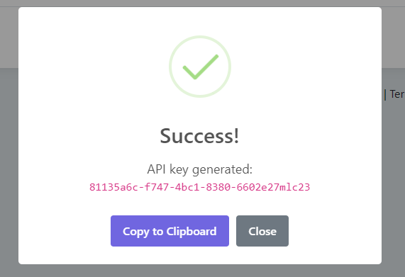 Received ShorterIT API key